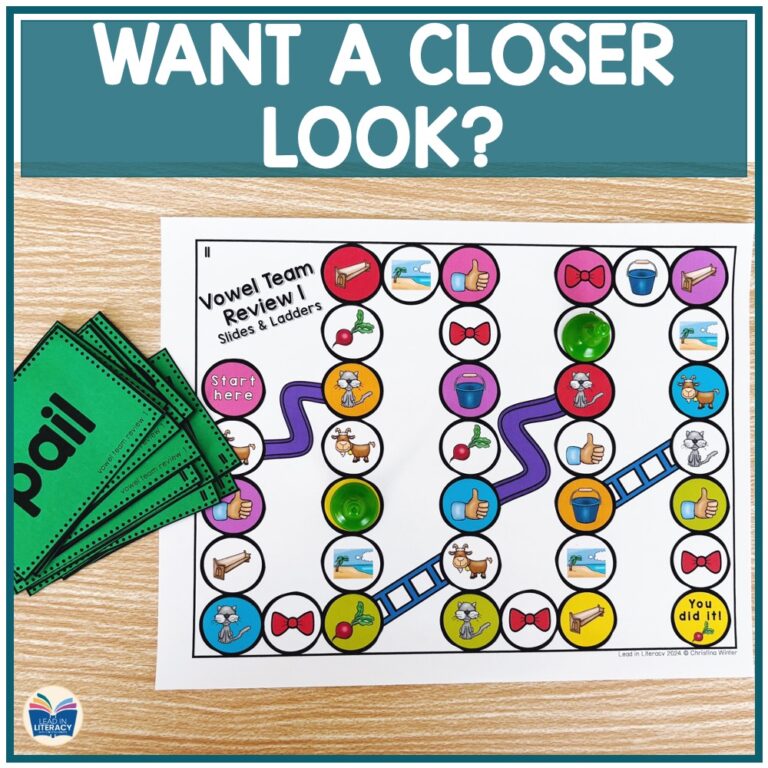 Slides and Ladders Phonics Game Center - CVCe & Vowel Teams - Lead in ...