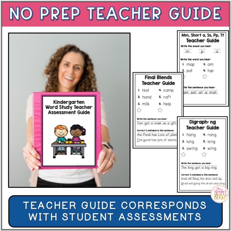 Kindergarten Word Study Printables & Assessments BUNDLE - editable ...