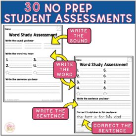 Kindergarten Word Study Printables & Assessments BUNDLE - editable ...