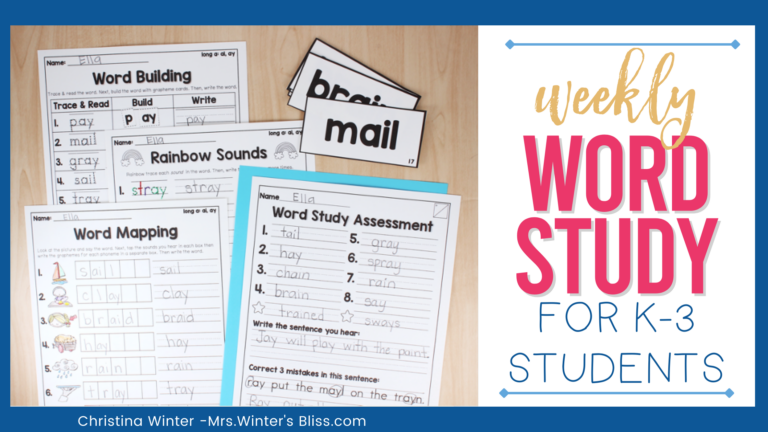 Weekly Word Study Units for K-3 - Lead in Literacy - Resources For ...