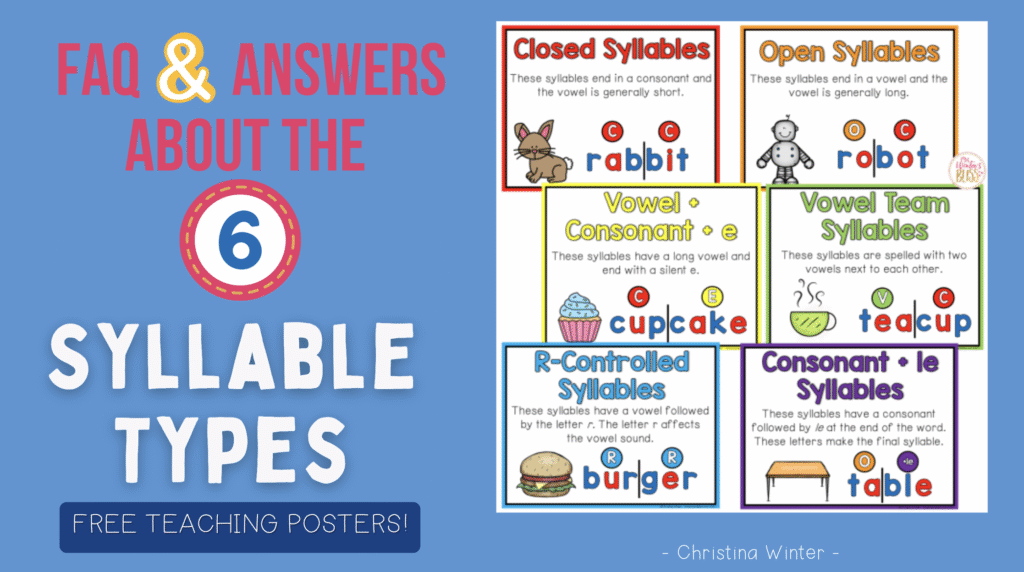Commonly asked questions and answers about the 6 syllable types. 