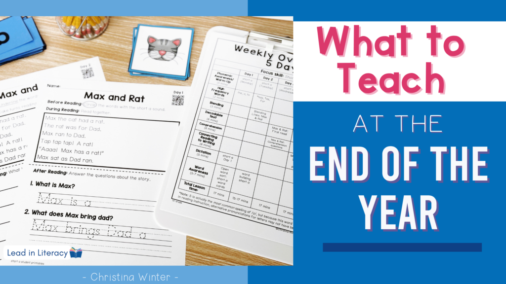 What to teach at the end of the year