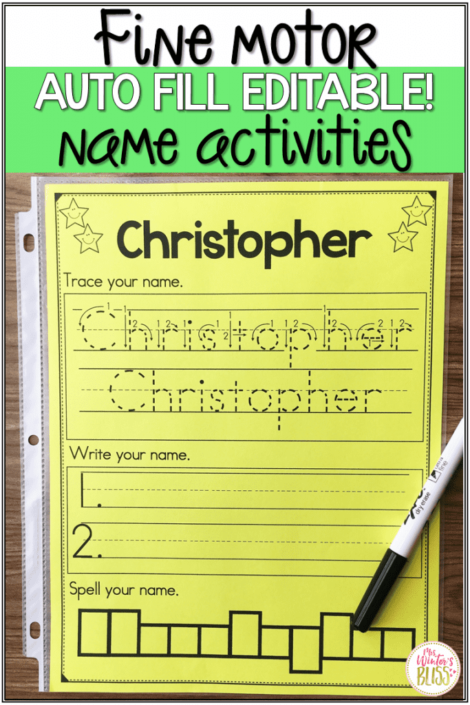 Fine Motor Name Activities