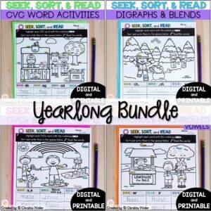 Seek, Sort, Read Phonics Bundle - digital & printable