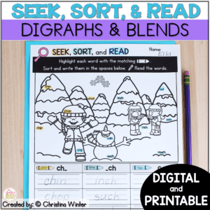 Blends & Digraphs - Printable and Digital PRELOADED Seesaw™ & Google Classroom™