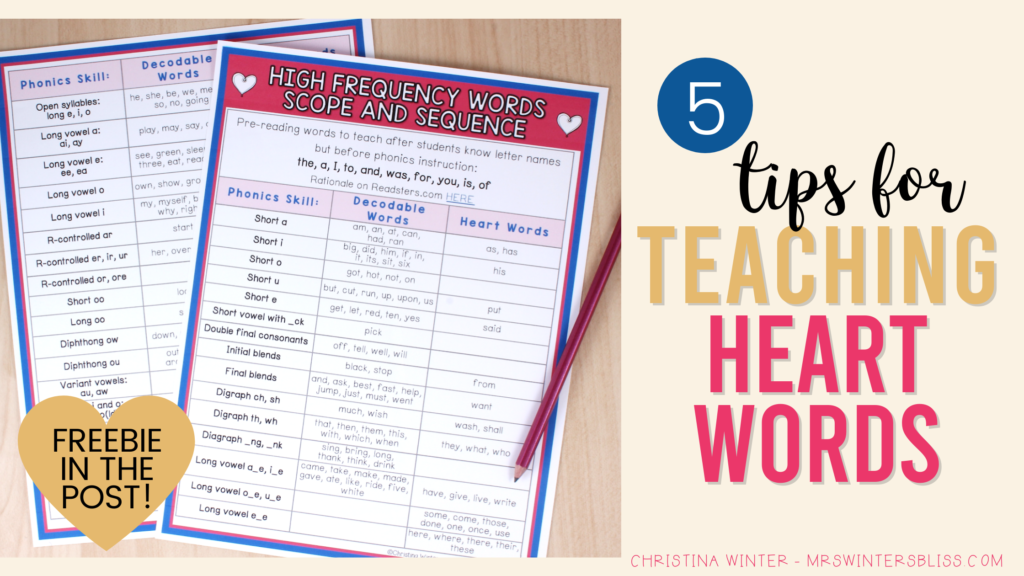 Tips for Teaching Heart Words